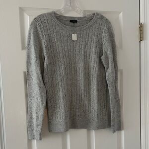 Talbots Light Gray Cable Knit Sweater
